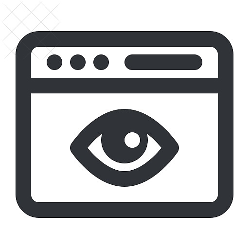 Interface, browser, eye, view, visibility icon.