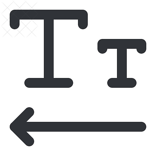 Text, typography, direction, format, left icon.