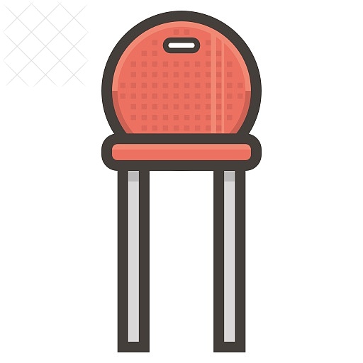 Chair, kitchen, red, furniture icon.
