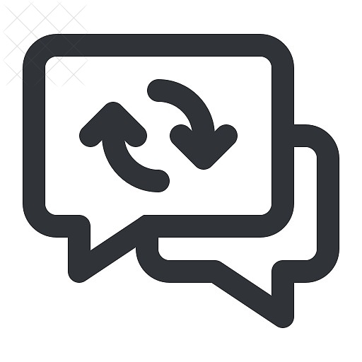 Chat, communication, conversation, message, refresh icon.