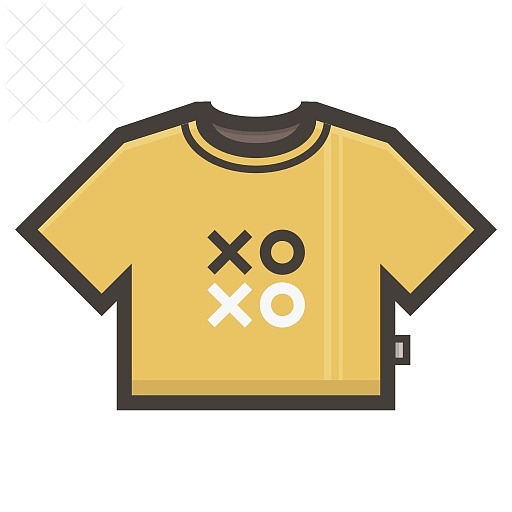 Belly, clothing, tee, tshirt, yellow icon.