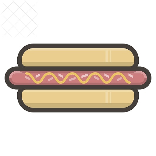 Hotdog, fastfood, hot dog icon.