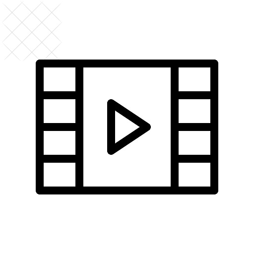 Cinema, film, movie, multimedia, quaver icon.