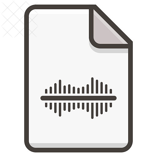 Document, file, music, sound, spectrum icon.