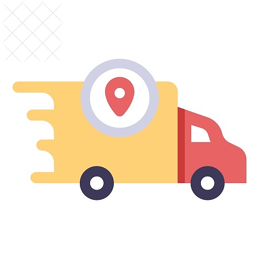 Delivery, fast, location, map, service icon.
