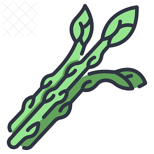 Asparagus, healthy, natural, organic, vegan icon.