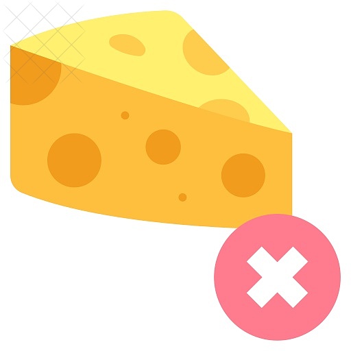 Cheese, food, meal, no, snack icon.