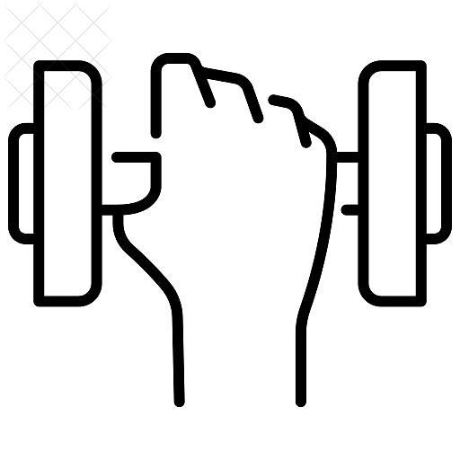 Dumbbell, exercise, gym, hand, healthy icon.