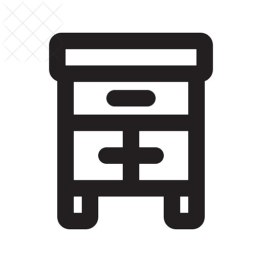 Bedroom, drawer icon.