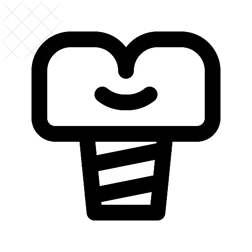 Dentist, implant, tooth icon.