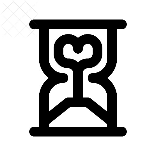 Hourglass, valentine icon.