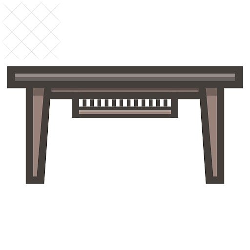 Desk, minimalistic, furniture, interior, table icon.