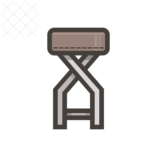Brown, chair, small, furniture, interior icon.