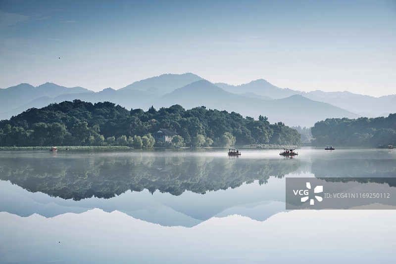 西湖水墨景觀，杭州，中國圖片素材