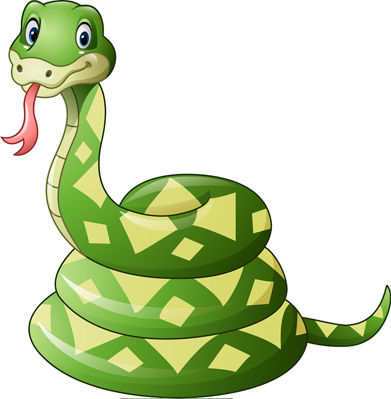 可爱的绿蛇卡通图片