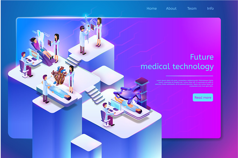 未來的醫療技術網頁模板圖片素材