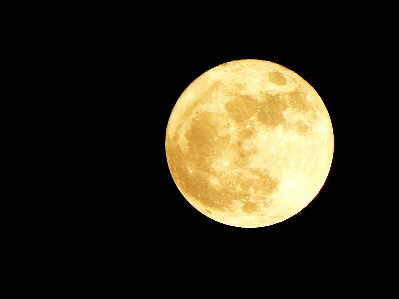 低角度的月亮對晴朗的天空在晚上圖片素材