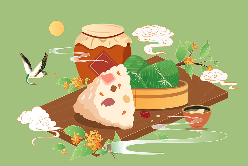 端午節粽子插畫圖片