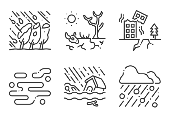 **天氣和災害的大綱風格**
包含35個圖標的圖標包。

包括設計:
——自然
——天氣
——災難
- - - - - -季
——風暴
——危險
- - - - - -云
——天空
——雪
——水圖標icon圖片