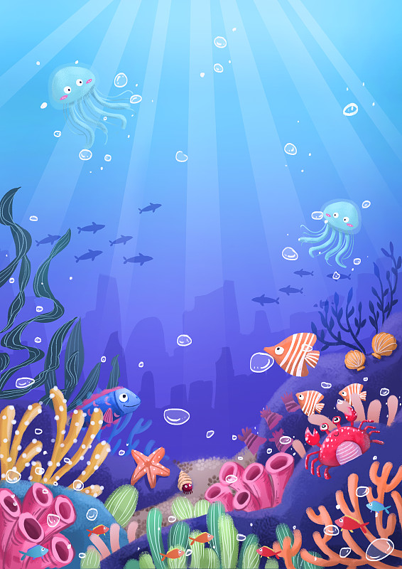 海洋海底珊瑚背景图图片下载