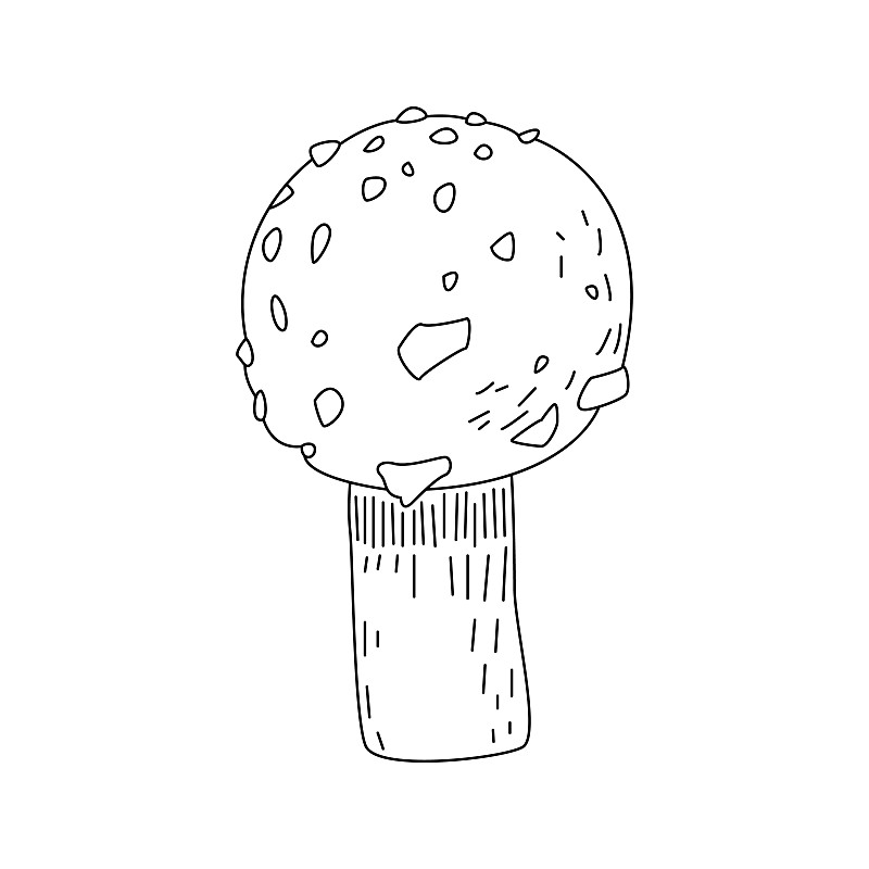 圖標蘑菇使用填充線風格孤立插畫圖片