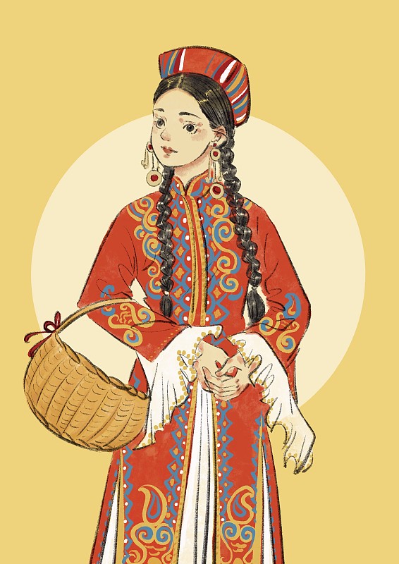 五十六民族插画-乌兹别克族下载
