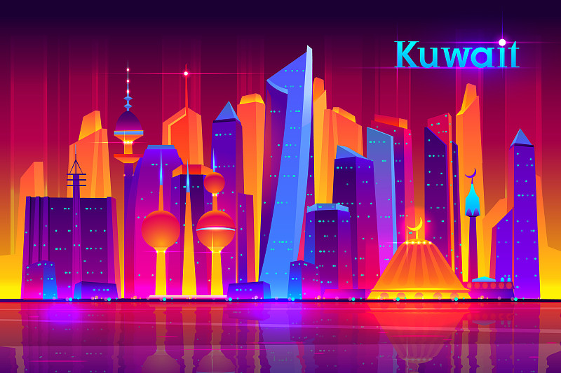 科威特城市未來建筑矢量概念圖片素材