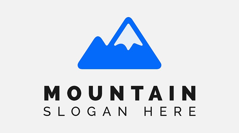 現代極簡的山脈符號設計插畫圖片