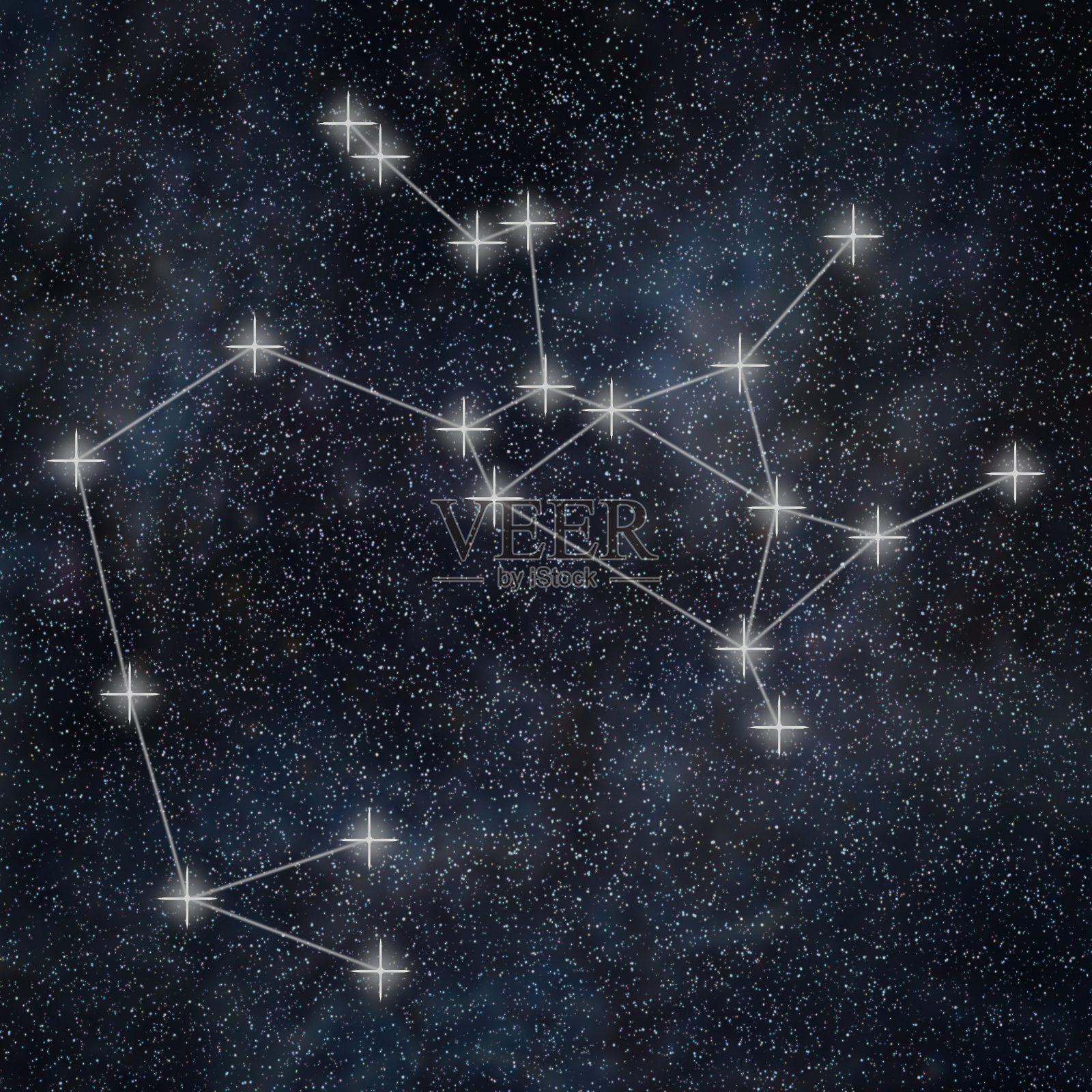射手座的星座。黄道星座人马座星座线条星系背景照片摄影图片
