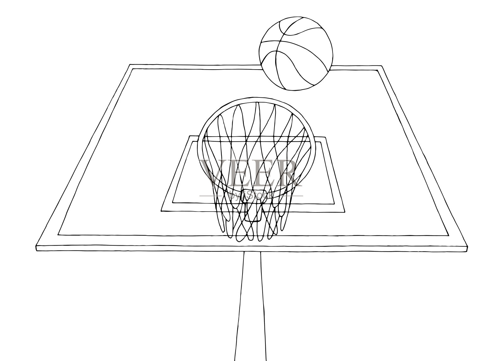 篮球篮球运动图形黑白草图插图矢量插画图片素材