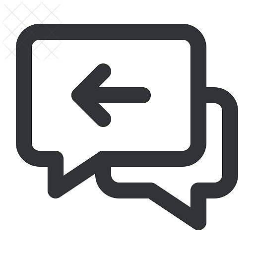 Arrow, chat, communication, conversation, message icon.