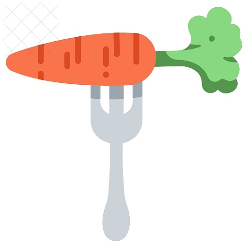 Carrot, food, fork, healthy, lifestyle icon.
