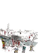 中国传统水墨插画二十四节气之立春图片素材