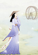 中国风插画二十四节气-小满图片素材