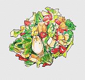 轻食 沙拉菜 配餐美食食物餐饮菜单饮食图片素材