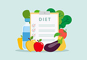 健康食品和饮食计划。减肥的概念。Web旗帜模板图片素材
