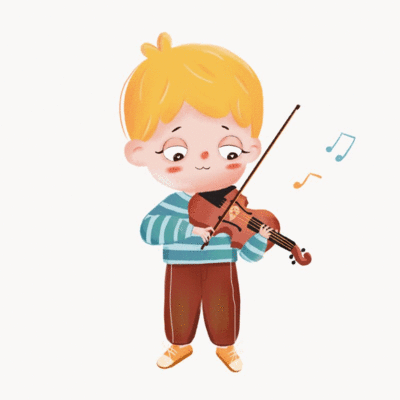 拉小提琴的男孩元素下载