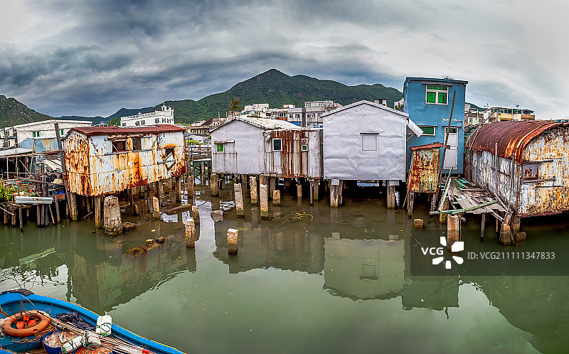 香港大澳渔村棚屋，中国图片素材