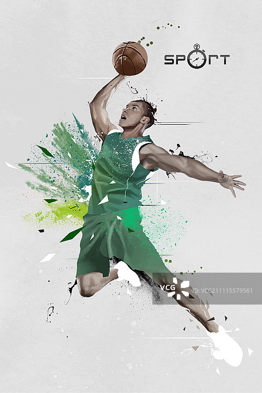 篮球运动员扣篮图片素材