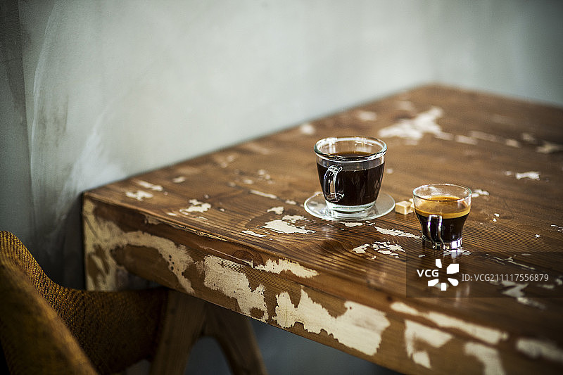 桌子上的咖啡特写图片素材