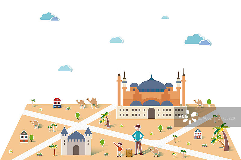 土耳其旅游景点插图图片素材