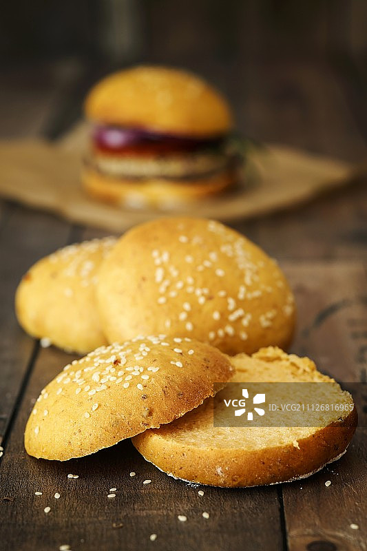 素食红薯汉堡面包图片素材