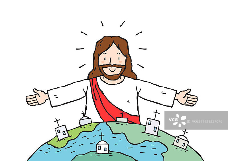 耶稣基督的插画图片素材