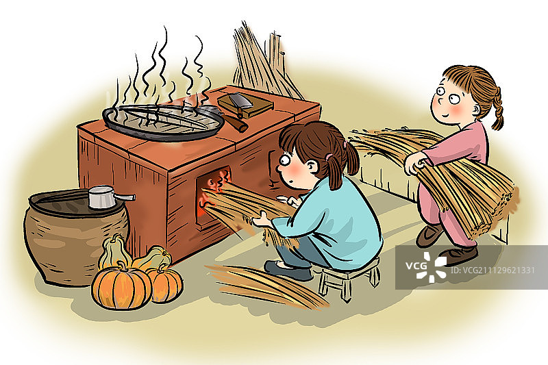 童年趣事之柴火煮饭图片素材
