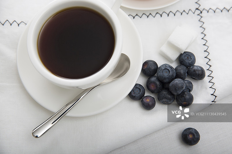 咖啡和蓝莓图片素材