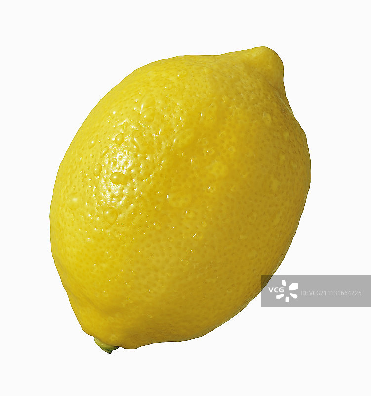 柠檬，柑橘类柠檬，去掉一个白色的柠檬和水滴。图片素材