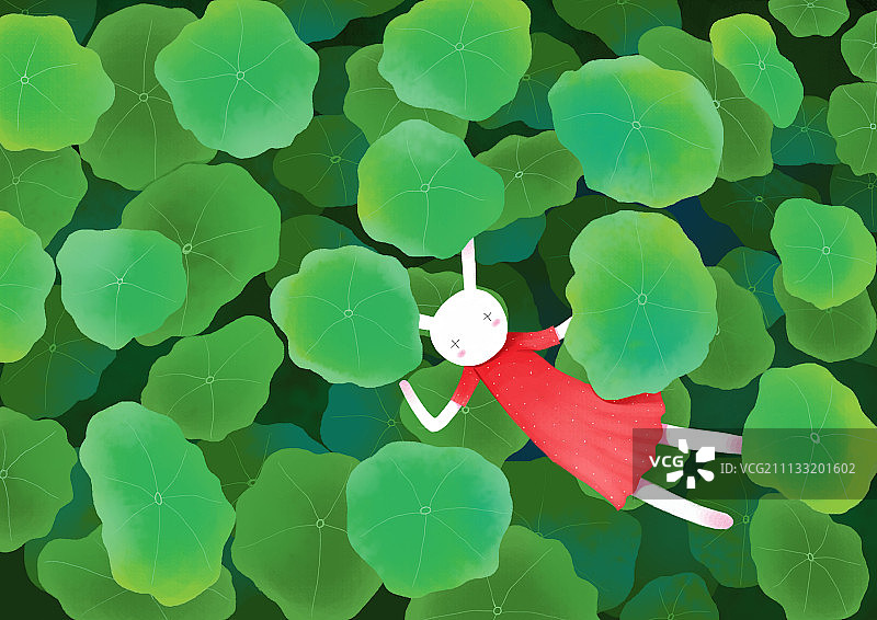 哲理兔系列插画-幸福畅游图片素材