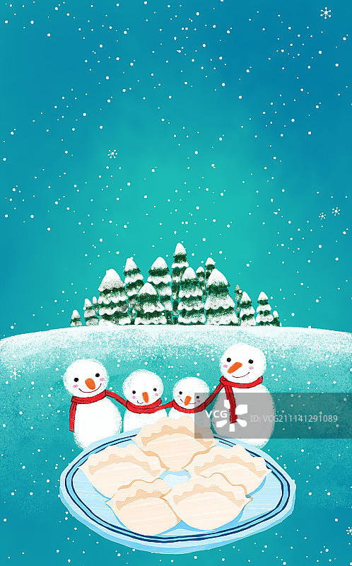 雪人和饺子图片素材