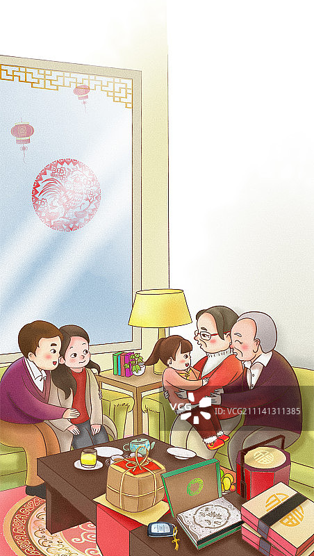 春节风俗系列插画图片素材