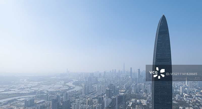 鸟瞰深圳城市风光图片素材